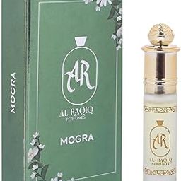 AL-RAQIQ Mogra Attar, Jasmine & Creamy Fragrance Unisex Non-Alcoholic Long Lasting Attar for Men & Women - 6Ml-6