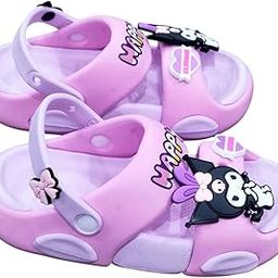 Cutest KUROMI Clogs Kids Beach Pool Slippers Summer Flip Flops (01 Pair) Size - EURO-34/35 (7-8 Years) PINK-PURPLE HAPPY DESIGN-image-43