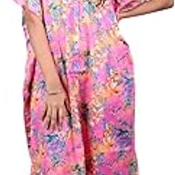 Women's Tropical Blossom Kaftan – Beach Cover-Up | Free Size Fits M to 5XL|Holiday & Resort Wear-image-53