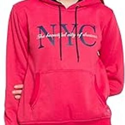 Hoodies for Women Casual Look Color Pink Long Sleeve Women's Sweatshirts (Pink_WSWTS-NYC-Pink_M)-image-28