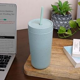 THE BAMBOO CO ® Modern Bamboo Drinking Sipper for Adults and Kids with Straw- 500 ML- Green-image-10