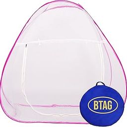 Btag Mosquito Net for Single Bed, 6 Feet x 4 Feet Premium Single Bed Machardani, Strong and Durable, Tent Type, Foldable, Corrosion Resistant (6x4_Pink)-21
