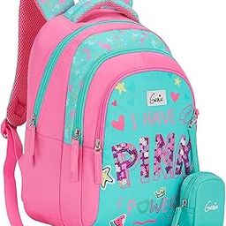 Pinkpower School Backpack for Girls |15 In-20 Ltr with Three Compartments,Side Pockets and Light Weight with Padded Shoulders |Best for Books,Stationery, Lunch Box & Essentials - Teal-picture-46