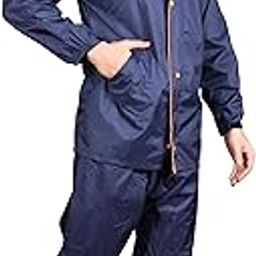 Rock Men’s Raincoat Set with Hood – Waterproof Jacket & Pants Combo (Available in Multiple Colors) (IN, Alpha, XL, Blue)-picture-30