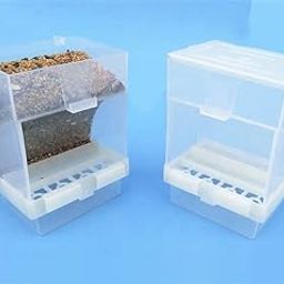 Pets Wizard Imported Maker Brand Automatic Seeds Feeder (300 ML) Size Suitable for Finches, Budgies, African Love Birds, Cockatiels, White Colour (Pack of 2)-picture-26