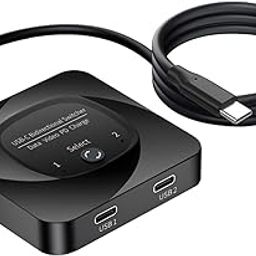 Tobo USB C Switch,2 in 1 Output Bi Direction Type C Switch,8K at 60Hz USB Switcher Adapter,Plug and Play Splitter,10Gbps Data Transfer/ 100W Fast Charging,for Switching Multiple Devices TD-1113H-26