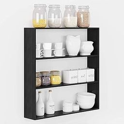 Dime Store Engineered Wooden Floating Wall Mount Shelves Wall Rack Shelf Decor for Wall Display Rack Storage Organizer | Wall Bracket Shelf for Living Room, Office & Bedroom (Black)-image-32