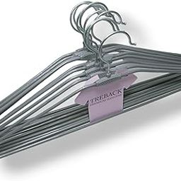Treback Stainless Steel Hanger with Plastic Coating | Wardobe Hanger Pack of 10 | Space Saving Clothe Hanger Comes in Red, Black and Grey Color | Hanger | Coth Hanger (New Grey)-image-4
