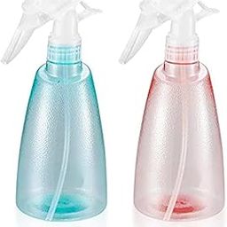 YLmeet 2 Piece 500ml/17 oz Empty Plastic Spray Bottle, Water Jet Bottle, Refillable Adjustable Spray Bottle for Cleaning Solutions, Hair Sprays, Essential Oils, Botanical Bottles - Blue/Pink-image-85