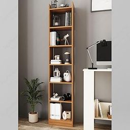 homeeasy 6-Tier Engineered Wood Bookshelf – Multipurpose Storage Rack & Organizer Stand for Home, Office, Living Room, or Bedroom BS-5 (69x30x11cm) Brown-image-26