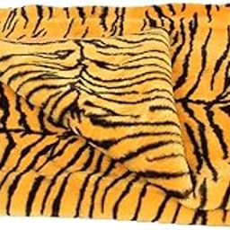 Yellow Unstitched Velvet Fabric Bengal Tiger Leopard Printed Fur Fabric Decorative Cloth Material for Crafting Soft Toys Making, Fancy Dress, Jacket, Baby Photoshoot (65 Inch) (1 Mtr)-image-83