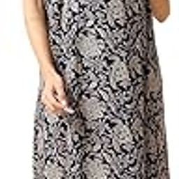 Women's Cotton Blend Maxi Maternity Nighty/Feeding Nighty/Pregnancy Night Gown/A-Line Nursing Nighty with Zippers for Nursing Pre and Post Pregnancy-picture-44