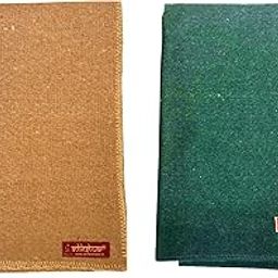 Achleshwar Combo of Premium Green & Brown Woolen Aasan Completely Handcrafted Perfect Mat for Meditation & Prayers - Soft, Comfortable(Size 23 x 30 Inch)-0