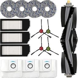 Replacement Parts for ECOVACS DEEBOT DEEBOT X1 Omni X1 PRO Omni X1 Omni T10 Omni Robotic Vacuum Cleaner Accessories Kit, 1 Roller Brush, 3 HEPA Filters, 3 Dust Bags, 4 Side Brushes, 4 Mop Pads-image-89