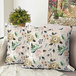 BLUE GRASS HD Digital Floral Print Velvet 200 TC Cushion Cover - Set Of 2 || Design : Wenz 2 || Fawn || Size : 20X20 Inches.-18