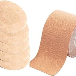Breast Lift Tape Adhesive Waterproof Cuttable Nonslip Sweatproof Chest Tape with 10PCS Nipple Cover Professional Nonslip Invisible-image-47