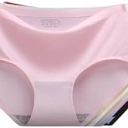 Women’s Cotton Ice Silk Seamless Invisible Panties Hipster Medium Rise Brief No Panty Line Underwear Multicolor-image-19