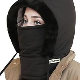 Tomorrow Fashion Winter Hooded Scarf | Fleece-Lined Hooded Mask | Thermal Balaclava for Women | Insulated Face Mask for Winter | Winter Hat | Ski Mask with Hood-picture-32
