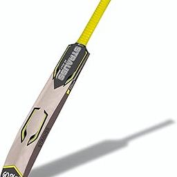 STRAUSS Hitter Kashmir Willow Cricket Bat | Size: Short Handle (SH) | Suitable Only for Tennis Ball | Age Group 13+ yrs | for Youth/Adults | Anti Scuff Sheet & Bat Cover | Yellow | (1050-1200 Grams)-image-75