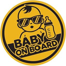 Zaqiz Baby on Board Safety Sticker for Car to Keep Fellow Drivers Alert (Golden Yellow)-picture-31