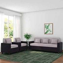 FURNY Herostyle 311 Sofa Set (Grey-Black) (5 Seater, Grey-Black)-image-14