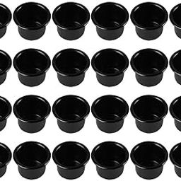 GOOHOCHY 36pcs Aluminum Candle Cup Mini Containers Taper Candle Holders Bulk Candle Thin Candlesticks Tapered Aluminum Black Candle Stick Candle Holder Empty Candle Cup Simple-image-47