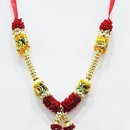 RJ Sales & Promotions Artificial Flowers Photo Garland 12" inches Maroon and Golden (Maroon)-image-15