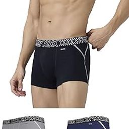 Men's Sprint 100% Super Combed Cotton Regular Fit Solid Antibacterial Trunks with No Marks Waistband (Pack of 3)-13