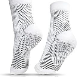 Next Gen Sales Orthopedic Neuro Socks - Pain Relief Bamboo Anti-Fatigue Foot Sleeves and smooth feet White Color Pair For Sports,Exercise, Running, Cycling, Foot Support For Men And Women Pack Of 2(right and left total 1 pair)-image-42