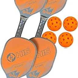 Premium Wooden Pickle Racket Set of 2 Pair with 8 Balls and 2 Racket Bags | Lightweight Durable Paddle | Comfortable Grip for Indoor & Outdoor Pickleball, Tennis, Badminton, etc_BSM_18-image-58