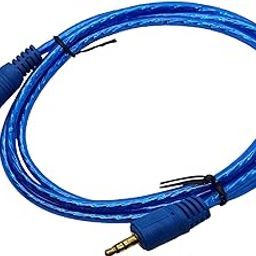 Professional Audio Cable, 6.35mm to 3.5mm Jack, Blue Transparent, Gold-Plated Connectors-29