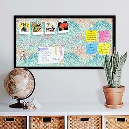 ArtzFolio Vintage Cloudy | Bulletin Board Notice Pin Board | Vision Soft Board Combo with Thumb Push Pins & Sticky Notes | Black Frame | 24 x 12 inch (61 x 30 cms)-image-7