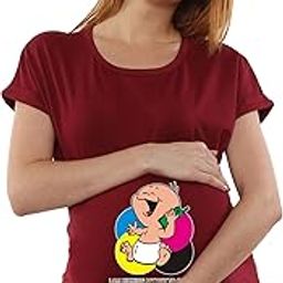Sillyboom I am Kickking My Way to Glory Graphic Print Women's Pregnancy Maternity T-Shirt, Nursing Top Tee Round Neck Half Sleeves T-Shirt for Pregnant Women-image-84