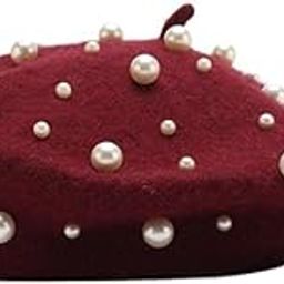 AXTITUDE Winter Warm French Ski Cap Pearl Beret Hat Artist Lady Beanie Women-image-27
