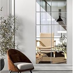 WAKAI VISUAL Square Mirror Wall Stickers, 15 x 15 cm, Set of 10, Silver, Acrylic 3D Decorative Stickers for Home-image-94