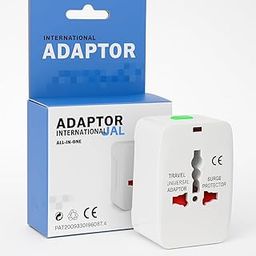Universal Travel Adaptor with Surge Protection, 3in1 International Power Adapter, White-17