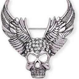 Lr Decor Bazaar Unique Halloween Skull Angel Wing Brooch Crystal Antique Silver Jewelry & Watches | Fashion Jewelry | Pins & Brooches-image-35