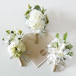 ELBME Wrist Corsage Party Decor Groomsmen and Bridesmaids Groom Banquet B Chest-image-24