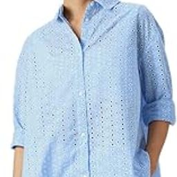 Women Casual Shirt | Relaxed Fit Three-Quarter Sleeve Point Collar Schiffli Design | 100% Cotton & Breathable Fabric for Everyday Wear-picture-41