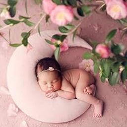 The Purple Tree Moon and Star Cushion Baby Photo Shoot Prop Accessories (Pack of 1 Moon and 5 star, Pink, Microfiber & ?Velvet) Cute Props For Babies , Newborn Photography Props-picture-21