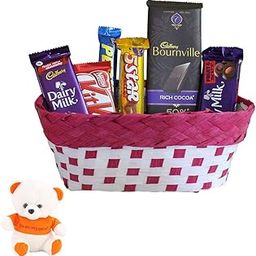 SFU E Com Bournville Rich Chocolate Hamper | Valentine Love Teddy Bear With Chocolate Combo | Valentine Chocolate Hamper | 129-15