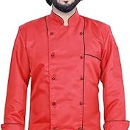 Unisex Double Pipeing ChefCoat. Mushroom Button-image-85