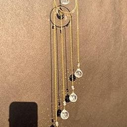 Crystal Suncatcher with Gold Chains – Handmade Window Hanging Rainbow Maker for Home, Garden-image-44