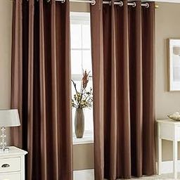 Raghav Polyester Double Piece Window Curtains_Chocolate-image-65