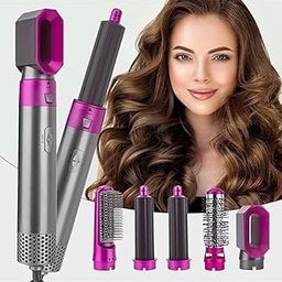 5 In 1 Hot Air Styler Hair Dryer Comb Multifunctional Styling Tool Fast Heating Crimper Wand Manual Curler In All Hair Type,Negative Ion Comb For Straightening, 100 Watts-picture-37