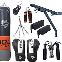 IWIN Our PU Punch Bag for Boxing Training, UnFilled Heavy Bag Set with Punching Gloves, Chain, Wall Bracket, Great for Grappling, MMA, ickboxing, MuDay Thai, arate, BJJ & Taekwondo (6 Feet)-image-2