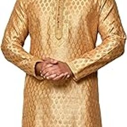Jacquard Art Silk Kurta for Men | Thread Work | Subtle Royal Look (VLSMK468)-image-67