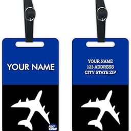 Nutcase Personalized Luggage Tags, Set of 2, Aircraft Design, Premium Polyfabric with PU Leather Straps-image-2