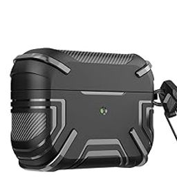 Mizi [Design Patent] Rugged Case for AirPods Pro 2nd Generation 2022/2023 (USB-C/Lightning Cable) / Airpod Pro 2019 Release with Cleaner Kit, Hard Protective Cover - Black-image-4
