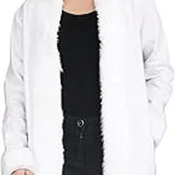 aol Women's Winter Long Fur Shrug with Side Pockets Shawl Neckline-picture-29